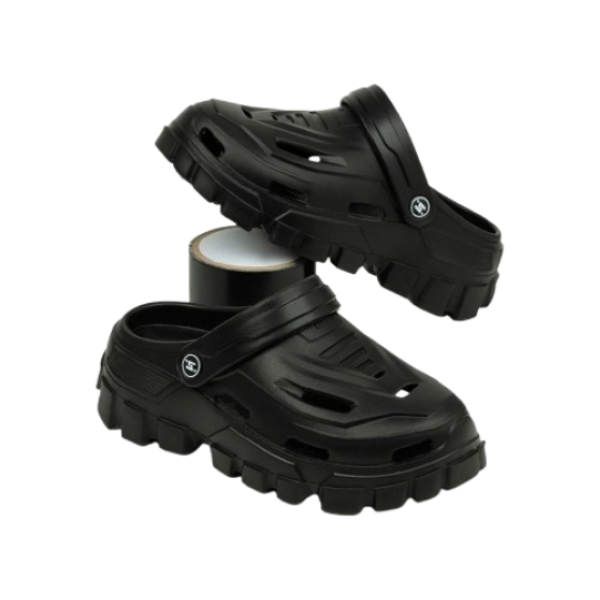Dép Sục Đế Cao 5cm S12 Wave Đen